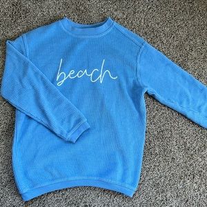 Pink lily Summer Collection Seaside Blue Beach Day Sweatshirt